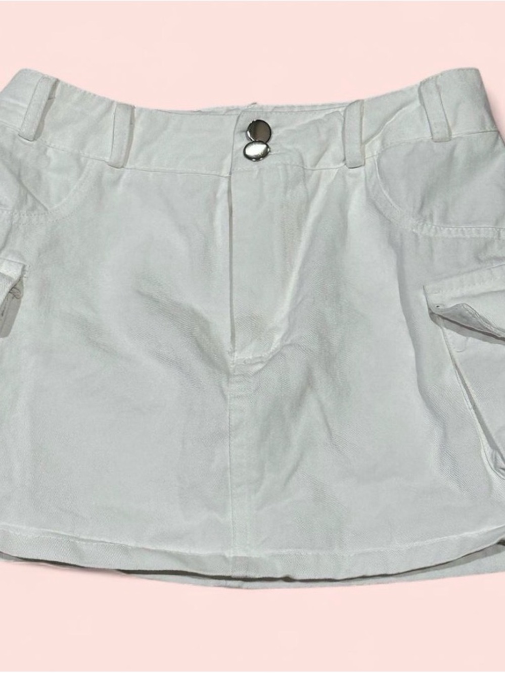 Women's White Utility Mini Skort